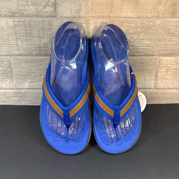 Orthoheel Tide Flip Flops Blue‎ NWT Size 7 - Picture 7 of 9